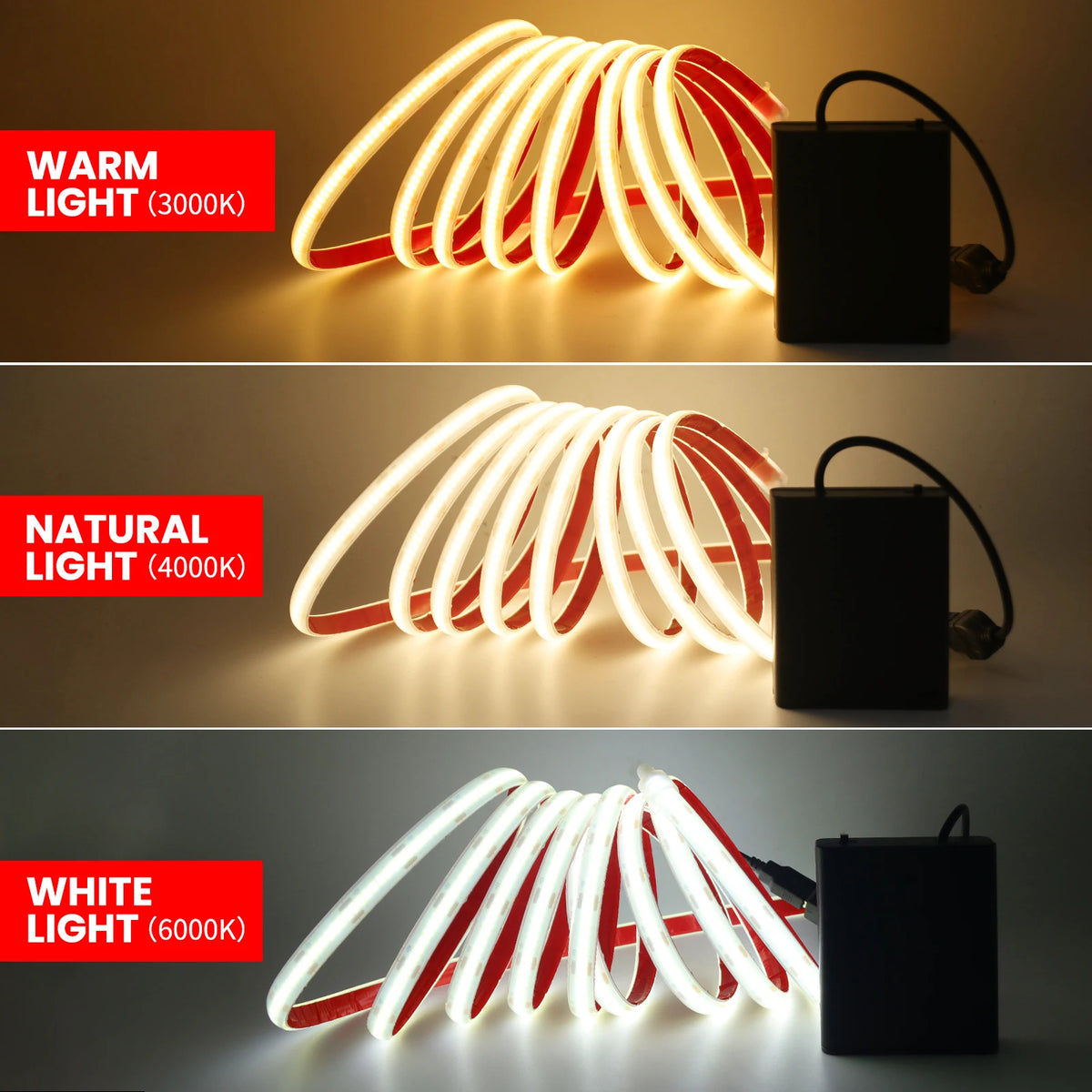 ruban led flexible 320 leds orange noir adhésif moderne chambre éclairage blanc naturel chaleureux