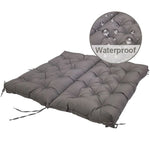 coussin balançoire extérieur gris capitonné imperméable rubans fixation banc jardin moderne