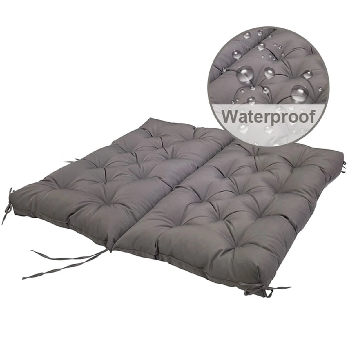 coussin balançoire extérieur gris capitonné imperméable rubans fixation banc jardin moderne