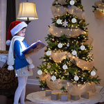 Décoration de sapin avec ornements pailletés blancs
