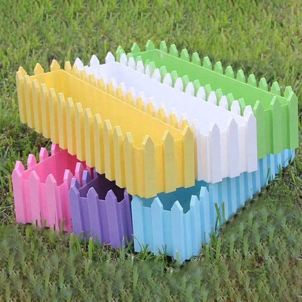 clôture décorative moderne pots fleurs réutilisables jaune rose bleu vert violet blanc