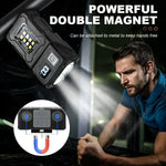 lampe torche led rechargeable port usb aimant noir résistante chocs banque alimentation lumiere intense