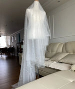 voile mariée blanc deux couches peigne mariage classique long