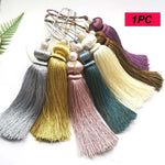 pompon élégant polyester couleur gris doré bleu rose vert marron uni opaque 30cm 10