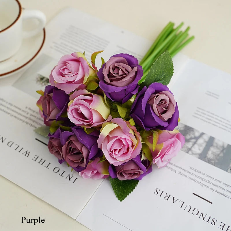 décoration intérieure bouquet roses artificielles mariage anniversaire baby shower minimaliste moderne