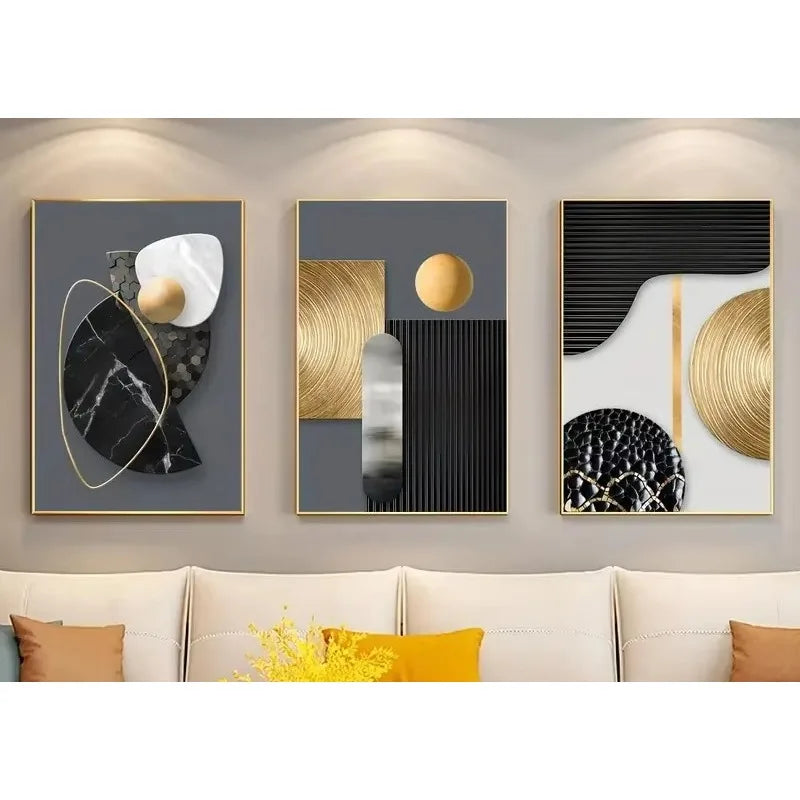 toiles d'art abstrait marbré contemporain minimaliste noires blanches pièces 20x30cm