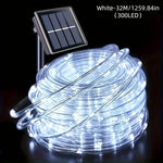 guirlande lumineuse solaire blanc chaud multicolore moderne clips piquets extérieur nuit decoration festive jardin