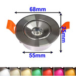 spots led encastrables argentés modernes 12v 3w 68mm 55mm 25mm opaques câbles électriques