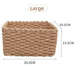paniers rangement tissés rustiques blanc beige réutilisables stockage organisation