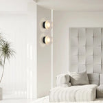lampe murale moderne led noir doré blanc translucide rayures finies minimaliste
