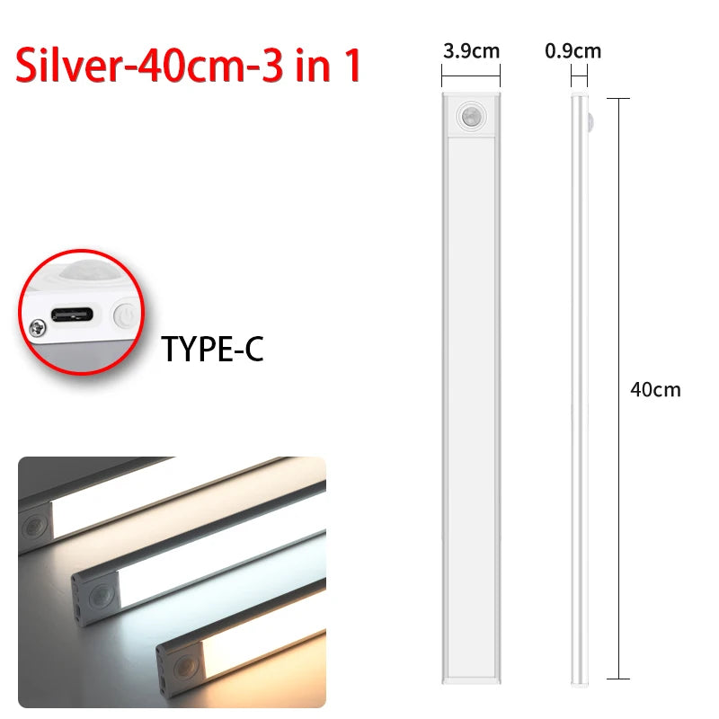 veilleuse led sans fil rechargeable détecteur mouvement sous meuble blanc moderne 10cm 20cm 30cm