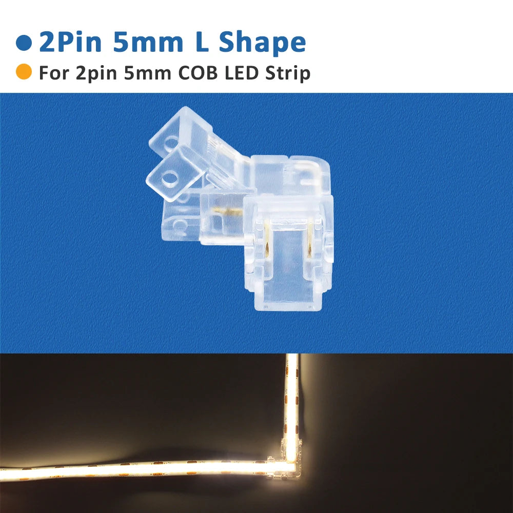 connecteurs led transparents 2pin 3pin clips câbles rgb cct cob 5v 12v 30v ul