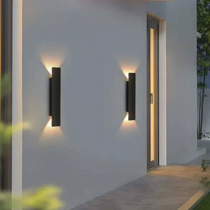 applique murale moderne led 18w 24w aluminium étanche noirextérieur ip65 61cm 41cm 20cm