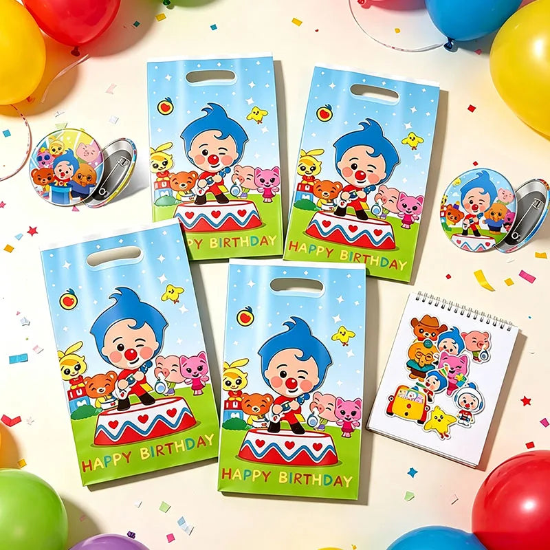 sacs anniversaire dessins animés stickers autocollants poignées détachables personnages mignons motifs géométriques happy birthday
