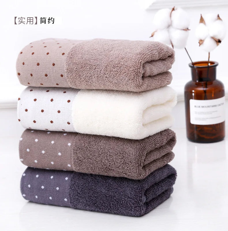 serviettes bain coton absorption rapide gris marron beige clair moderne points blancs pâques dimensions
