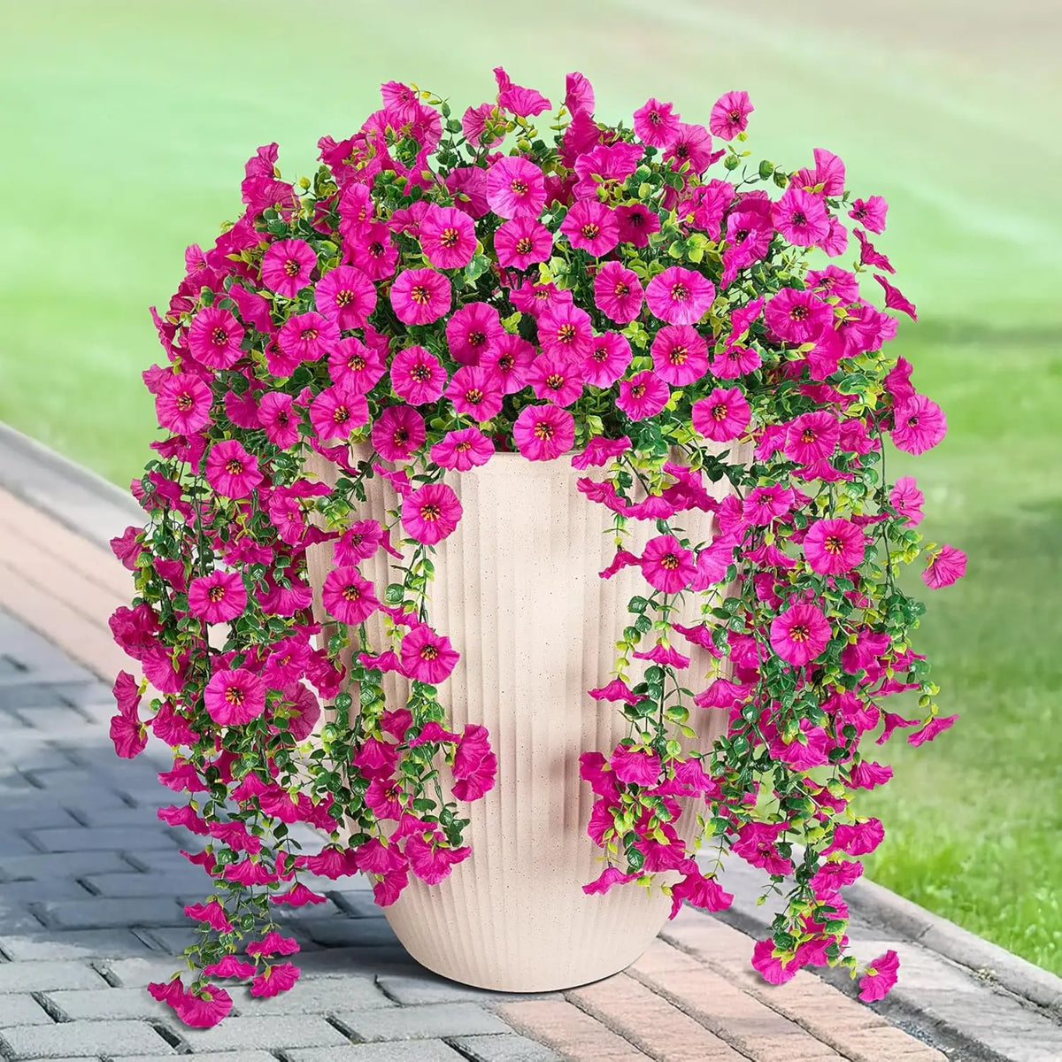 décoration intérieure pot fleurs artificiels classiques rayures horizontales beige mariage anniversaire baby shower