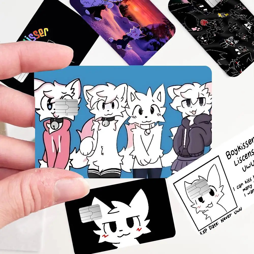 autocollants carte credit dessin animé chats moderne graphique