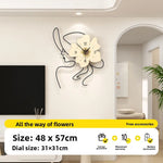 horloge murale moderne visage féminin fleurs minimaliste salon chambre