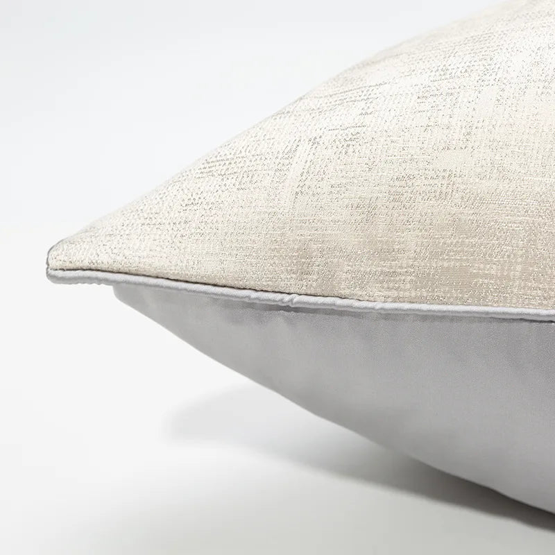 housse coussin décorative contemporaine beige clair tissu polyester carré sofa 30x50cm 45x45cm 50x50cm