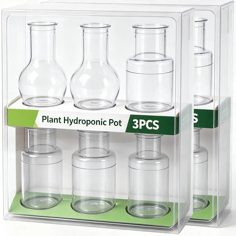 pot hydroponique transparent moderne plante propagation sans motif très clair