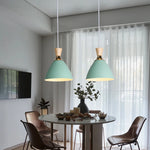 suspension lumineuse moderne vert conique câble suspendu salon chambrehôtel