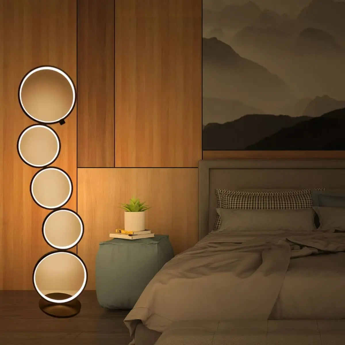 lampe sol moderne blanc circulaire relief éclairage led minimalisteTouchableSwitch cable garantie 2ans