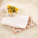 tapis lit doux couverture polaire épaisse animaux compagnie rose bleu beige points colorés lavable