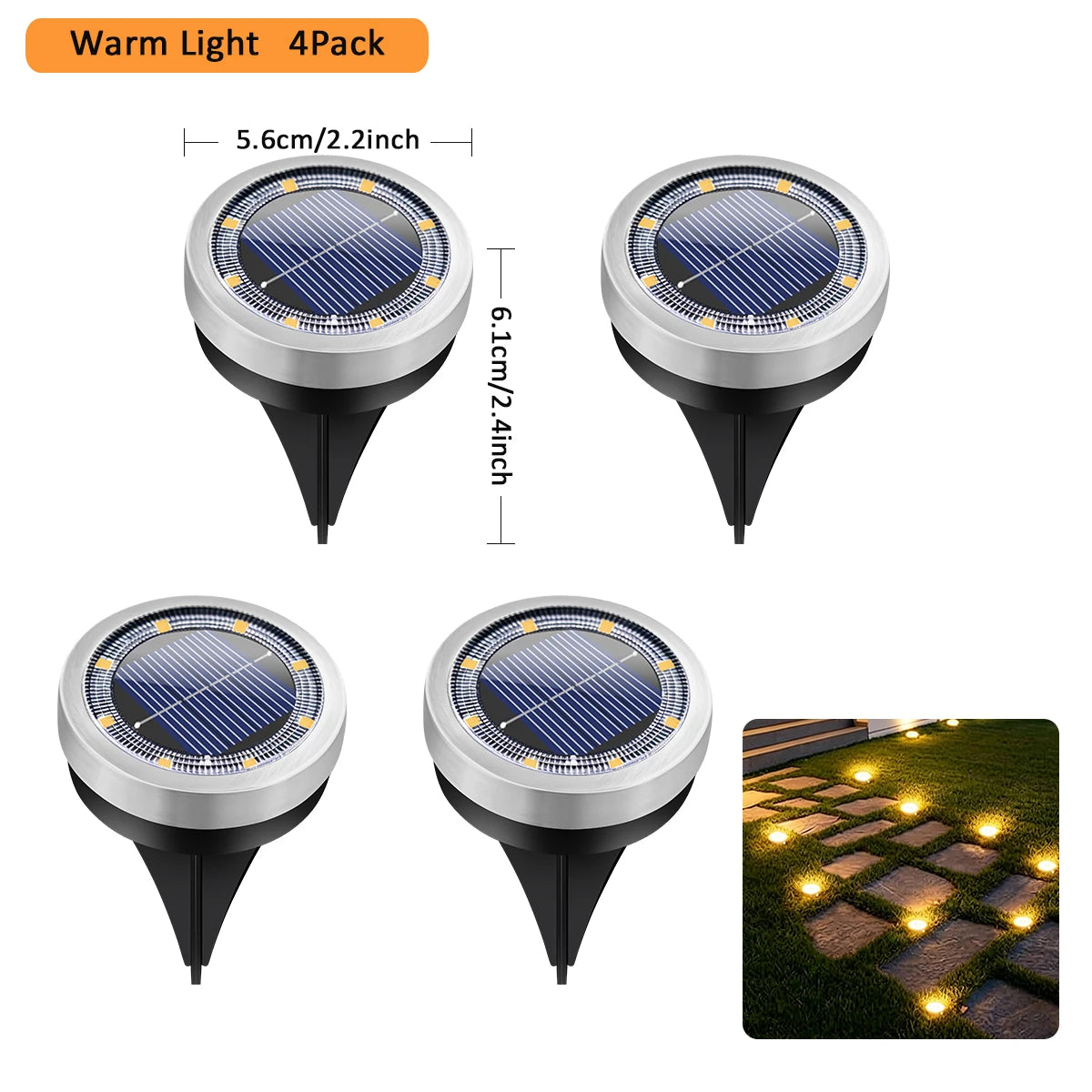 lampe solaire led diodes ip65 étanche acier inoxydable spikes moderne jardin extérieur