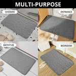 tapis bain rose clair gris texture velours moderne 60x40cm