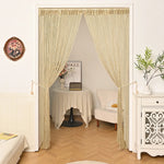 rideau bohème or franges brillantes moderne crème semi transparent chambre