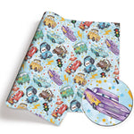tissu coton disney personnages patchwork rose bleu clair enfants bricolage couture 140x50cm
