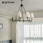 suspension lumineuse moderne tissu beige noir interrupteur bouton éclairage led encastré