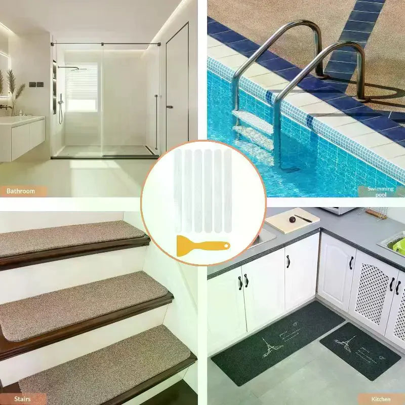 tapis sol antidérapant pvc transparent moderne adhésif micro perforé baignoire douche sécurité famille enfants