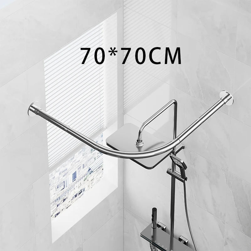 barre rideau douche acier inoxydable blanc noir moderne vis fixations incluses
