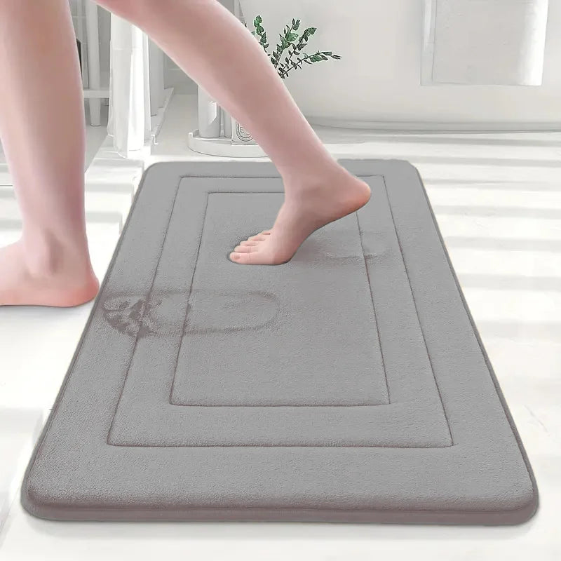 tapis bain gris moderne doux antidérapant polyester géométrique respectueux l'environnement salon entrée chambre