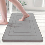 tapis bain gris moderne doux antidérapant polyester géométrique respectueux l'environnement salon entrée chambre