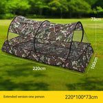 tente camping camouflage moderne lit intérieur usage extérieur voyage maison
