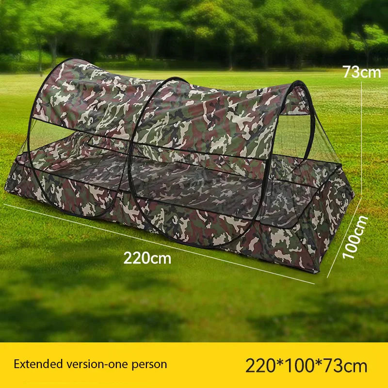 tente camping camouflage moderne lit intérieur usage extérieur voyage maison