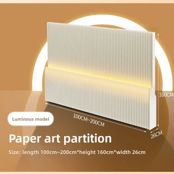 paravent papier blanc rayures verticales mobile pliable décoration intérieure moderne cloison d'intimité
