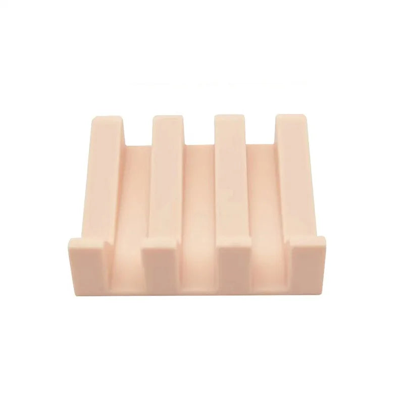 support savon silicone gris rose moderne facile nettoyer blanc beige