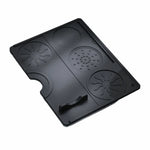 tapis protection moderne noir blanc motifs floraux poignées surface lisse qualité alimentaire durable