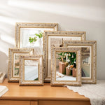 cadres photo miroirs decoratifs vintage baroques differentes tailles transparents floraux