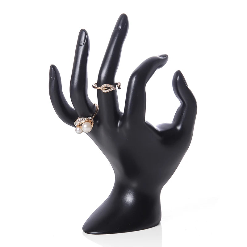 présentoir bijoux mannequin main résine support collier boucles oreilles bracelet bague décoration magasin blanc