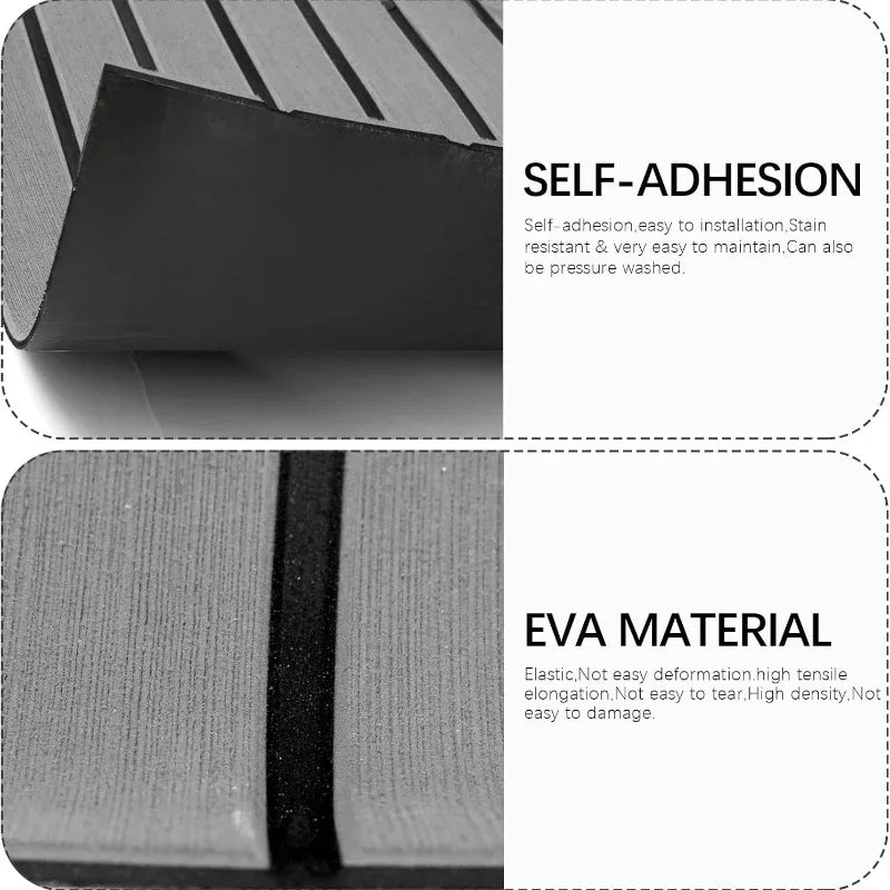 tapis sol auto adhésif eva gris marron bleu marine rayures horizontales moderne yacht bateau
