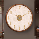 horloge murale moderne décoration salon marbre floral transparent numérique aiguille bois doré