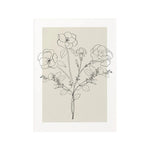 affiches art minimalistes toile simples dessins floraux noir beige clair cadres bois chambre salon