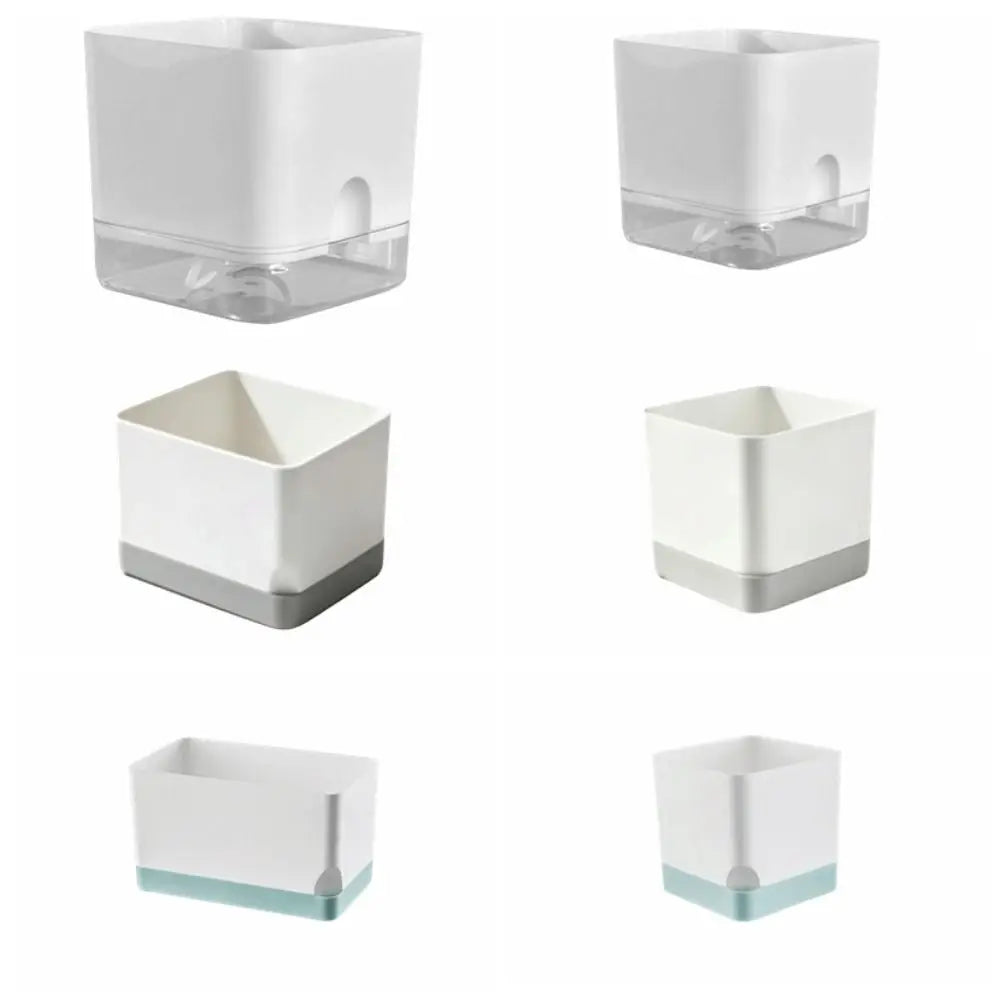 cache pot moderne blanc bleu clair uni opaque adhésif intérieur fleuri verte simple