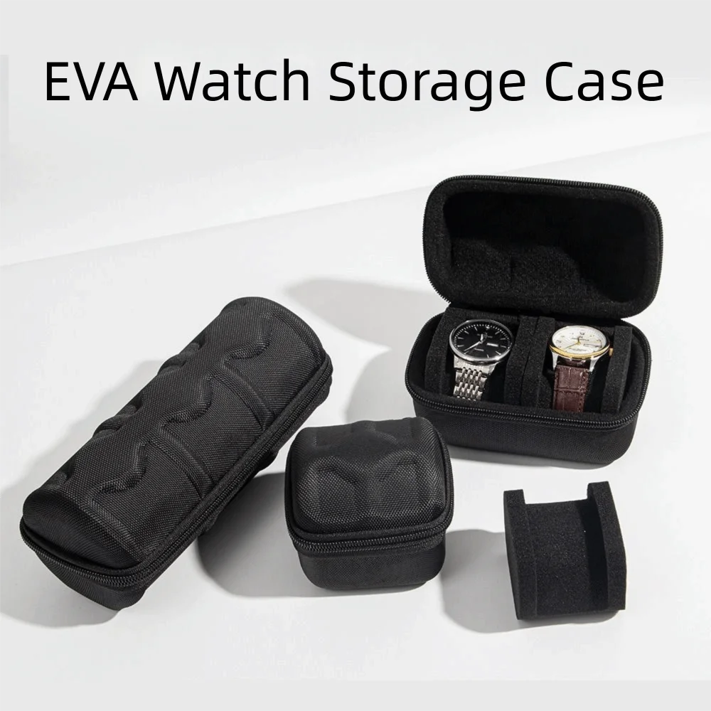 boîtes rangement montres texturées moderne slots noir géométriques zip poignée