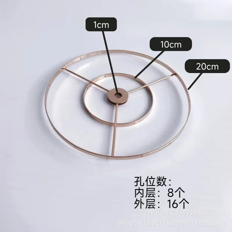 cadre lampe or rose argenté moderne minimaliste eyelets structure sectionnée