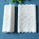 dentelle brodée blanche motif floral robe élégante coton polyester bord festonné solvable eau decoration